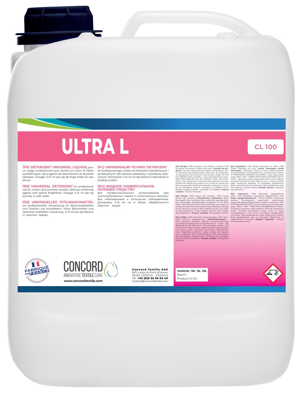 Гель для прання CONCORD TEXTILE ULTRA L, 20 літрів